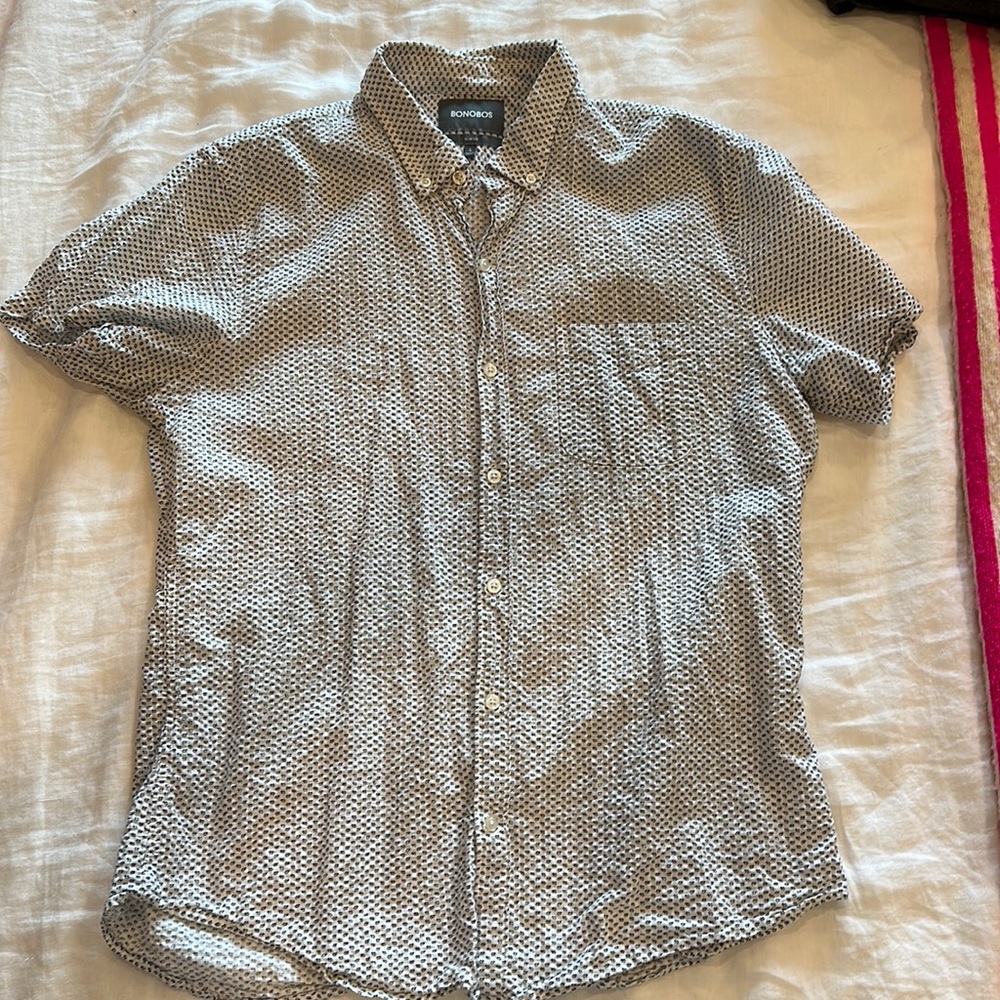 Bonobos Short Sleeve Button Down Slim Fit L
